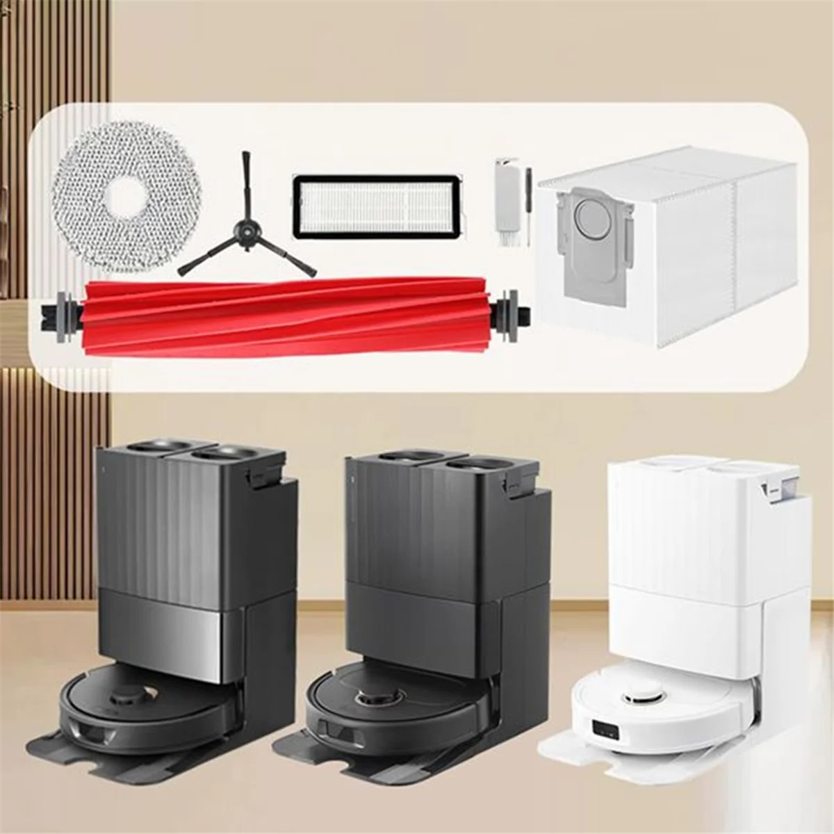 Kit de acessórios FZFZ para peças de aspirador de pó Q Pro / Q Maxv / Q S, filtros de escova principal, sacos de pó para esfregão