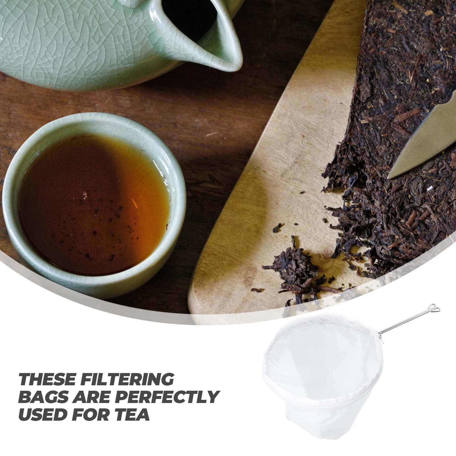 

Filter Set Milk Strainer Bags Coffee Tea Zipper Pouches Stainless Steel Net Ring Cloth Reusable Household Fruit Vegetable Juice