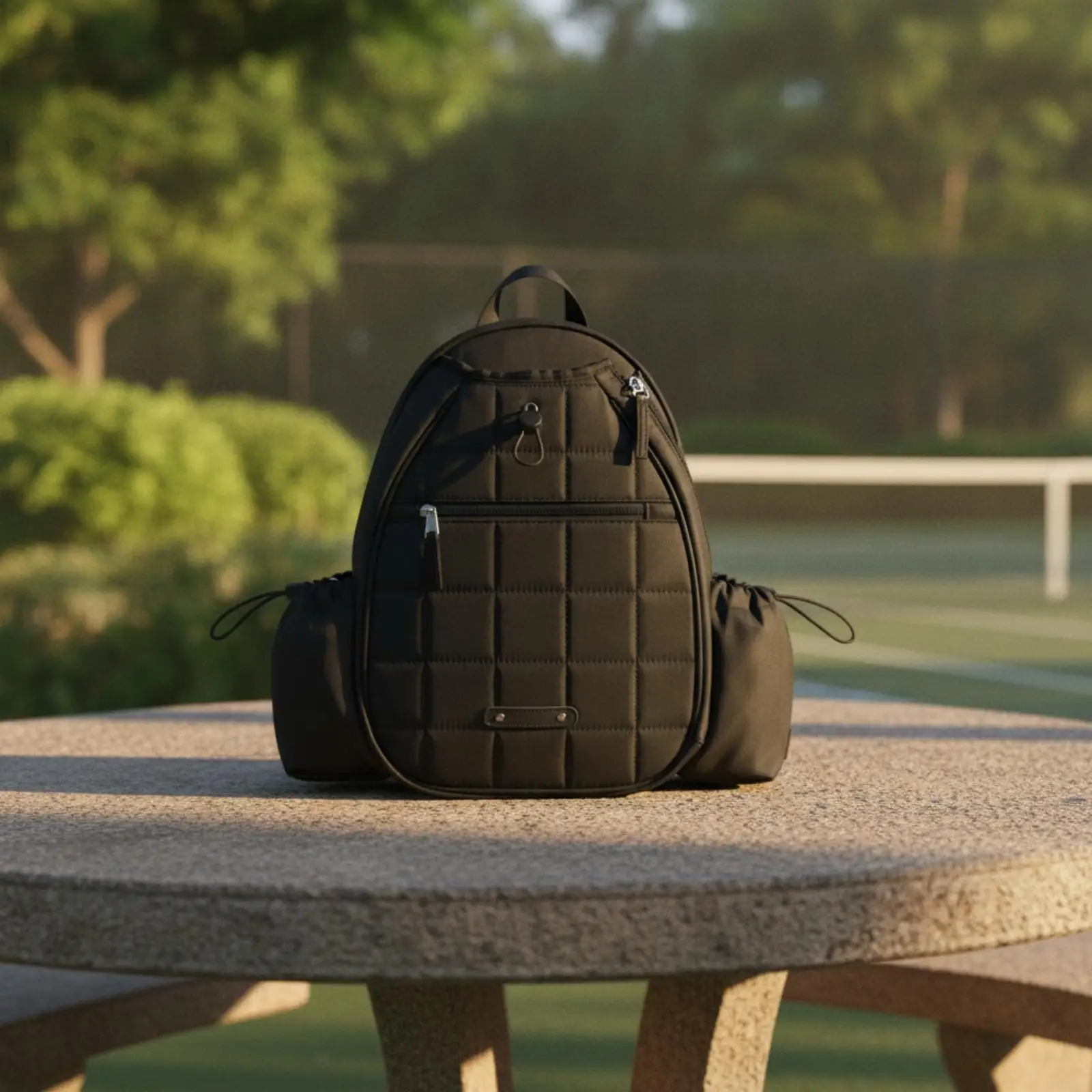 women-sports-backpack-for-pickleball-racket-polyester-lightweight-quilted-design-with-top-handle-for-court-gym-commute