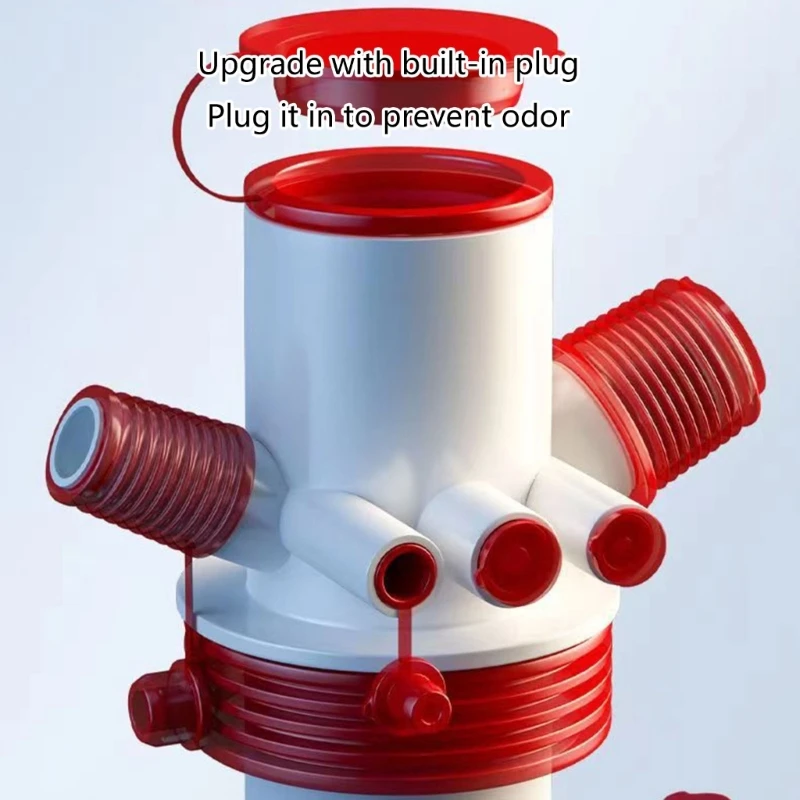Đầu nối ống bồn rửa nhà bếp đa năng ABS đáng tin cậy Ngã ống sáu chiều Dropship