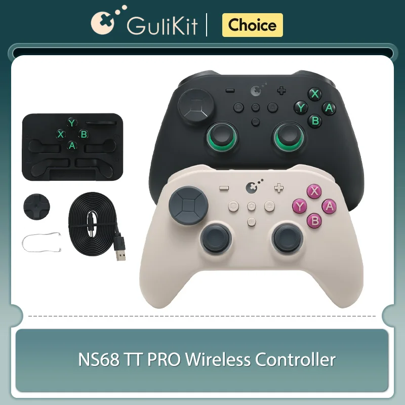 GuliKit NS68 TT Pro Game Controller，Wireless Gamepad with TMR Joysticks Adapter Anti Drift for Nintendo Switch 1/2 PC Android iO