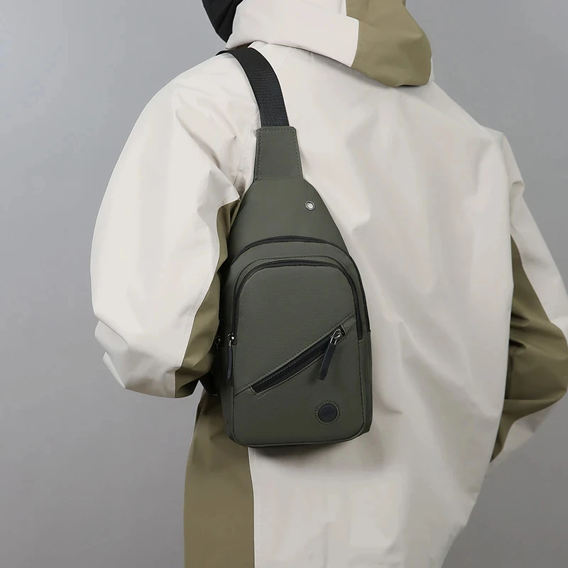 Fashionable chest bag, men's/women's universal new waterproof shoulder bag, large capacity multi-layer adjustable shoulder strap