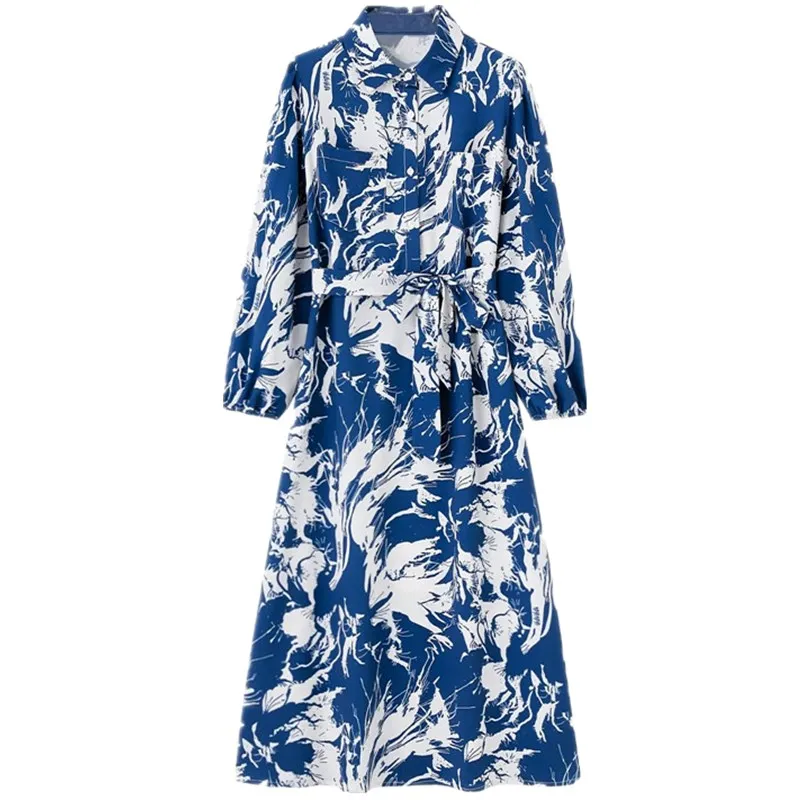 Modna letnia sukienka midi w kwiatowy wzór, odzież damska, styl uliczny, kołnierzyk, długość do łydki, średni stan, inne materiały