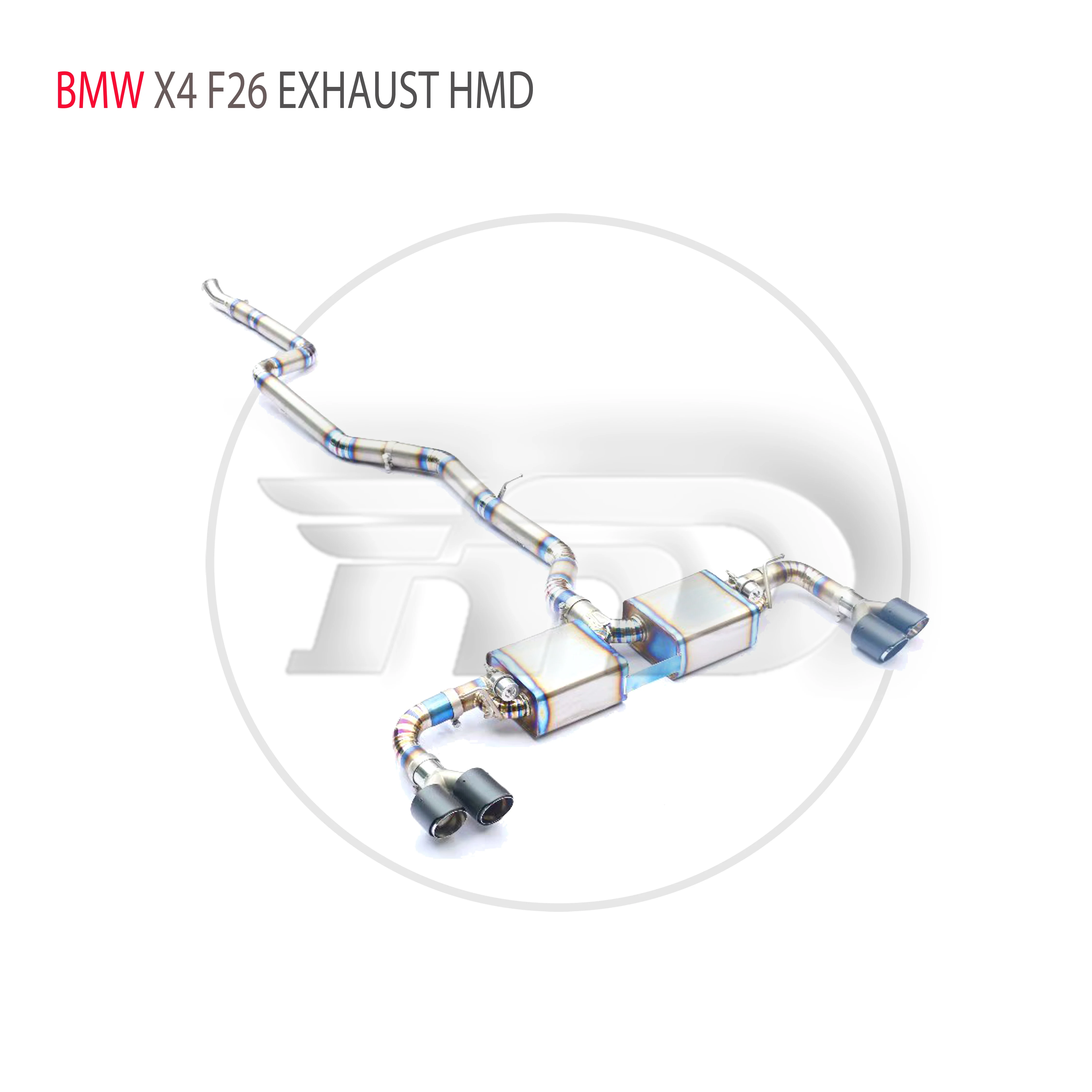 HMD Titanium Exhaust System Performance Catback For BMW X3 X4 F25 F26 2.0T 2014-2018 Muffler For Cars Variable Valve