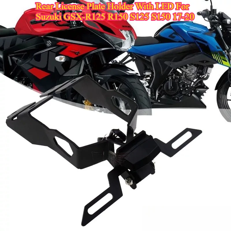 Fender Eliminator Rear License Plate Holder Bracket With LED Light For Suzuki GSX‑R125 GSX‑R150 GSX‑S125 GSX‑S150 2017‑2020