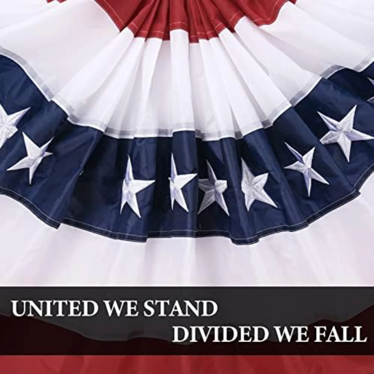2 Pack American Fan Bunting for Outside 2 x 4 FT American Pleated Fan Flag,American Flag Bunting Patriotic Decorations Bunting Flags for Outdoor Yard Party,Presidents Day Decorations Flags - view 5