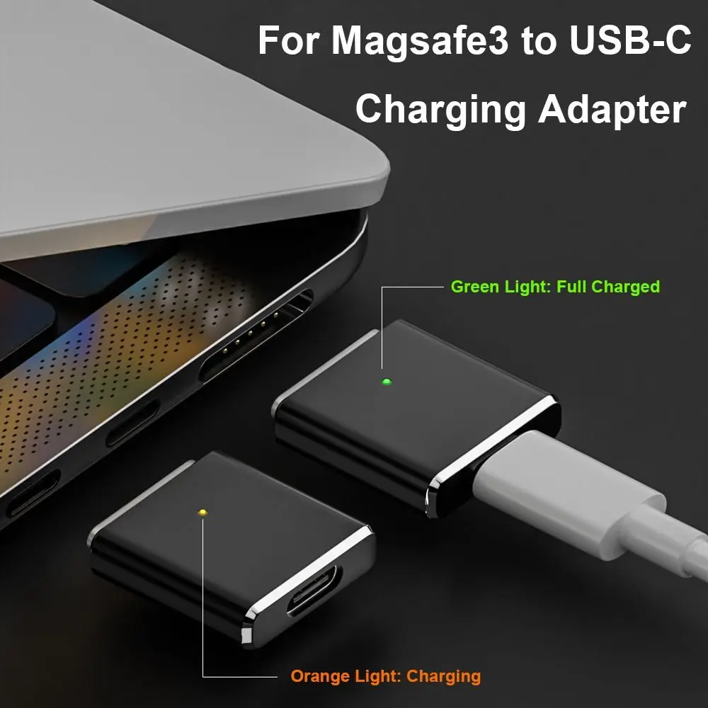 Laptop USB Type-C to Magsafe 3 Converter Magnetic PD 100W Charging Cable Adapter Indicator Light for MacBook Air/Pro 14 16