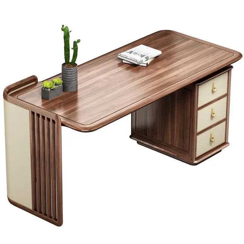 office desk, minimalist modern aluminum alloy executive desk, large office desk business new Chinese style office furniture