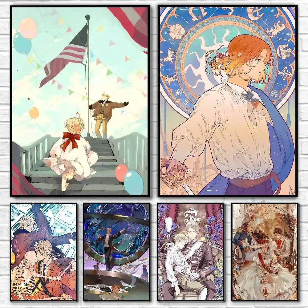Anime H-Hetalia A-Axis P-Powers Posters HD Print Vintage Wall Art Decor for Home Study Room