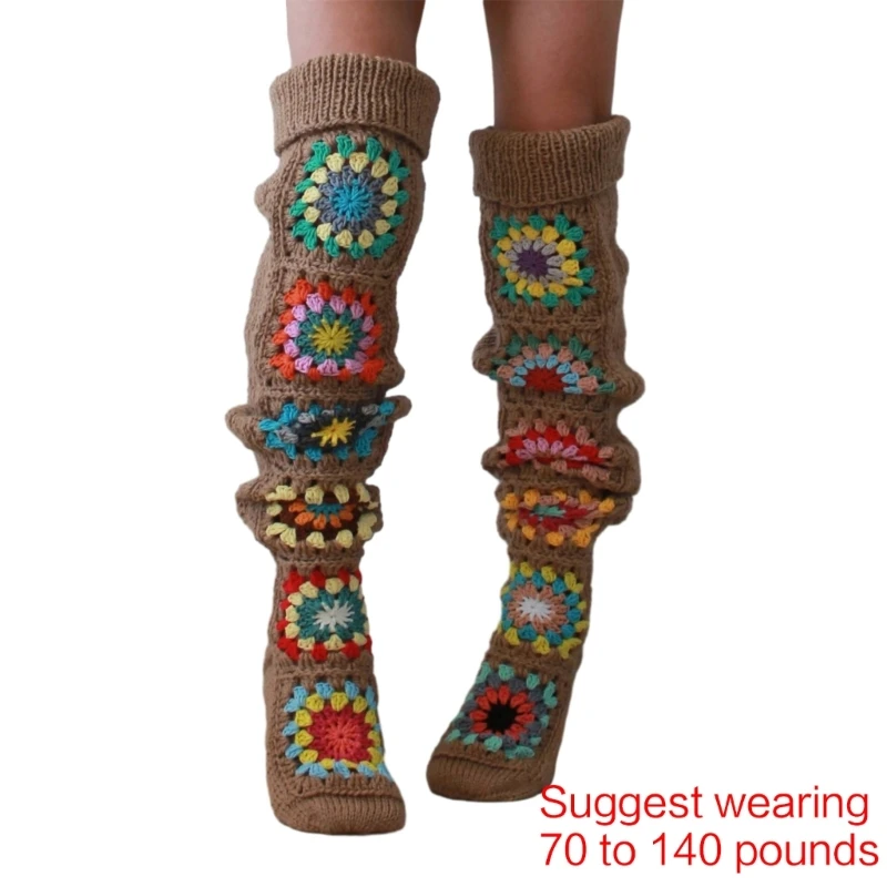 Women's Crochet Thigh High Socks Over Knee High Long Leg Stockings Leg Warmers