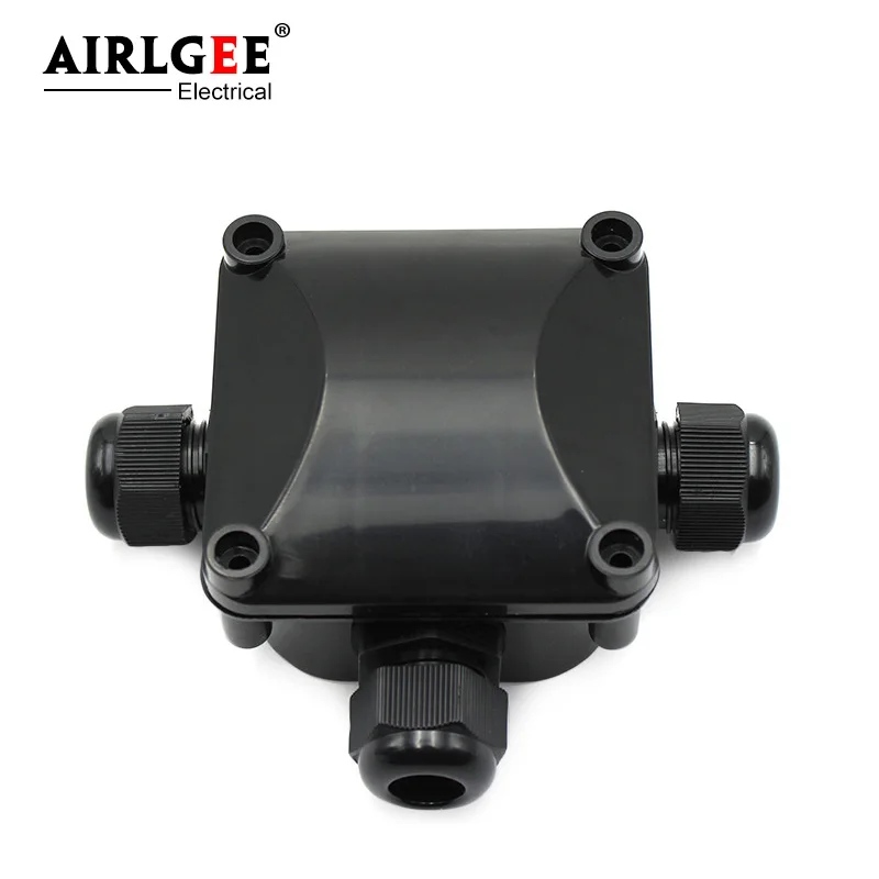 IP68 3 Pin 3 Way Outdoor Waterproof ABS Plastic Electrical Cable Junction Box Connector T Shape Cable Connector