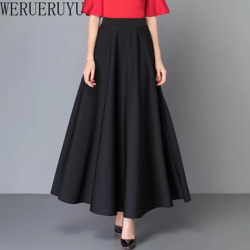 Womens High Waist Elegant Long Skirt Y2k Summer Clothes Fashion Vintage Solid Color A-line Black Evening Skirts for Women 2024