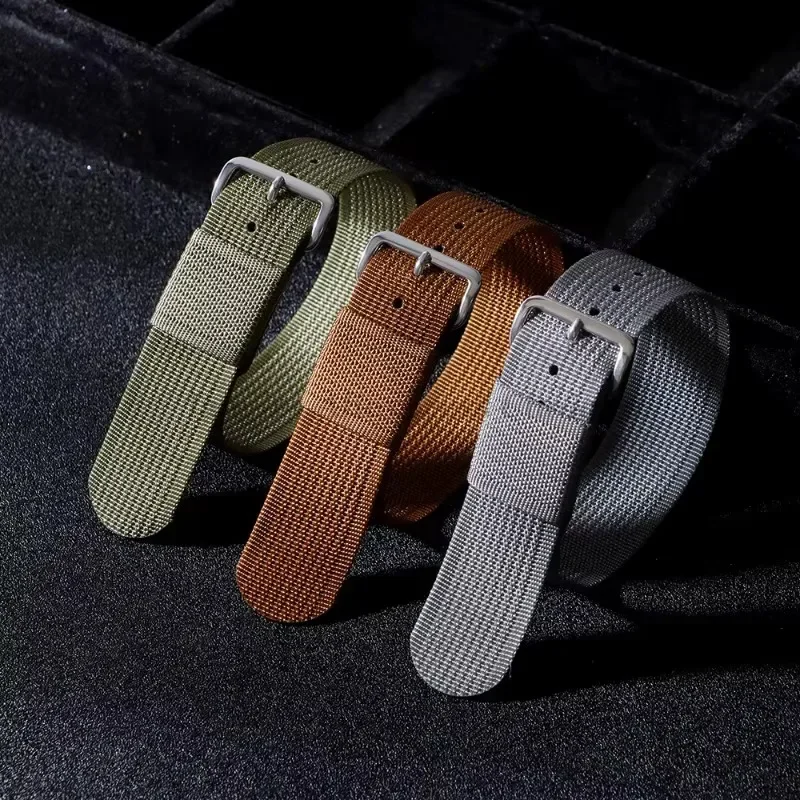 New Nylon Watch Strap Army Green Black Band Military Casual Watchband Braid Ballistic Fabric Men Sport Bracelet Replacement Belt