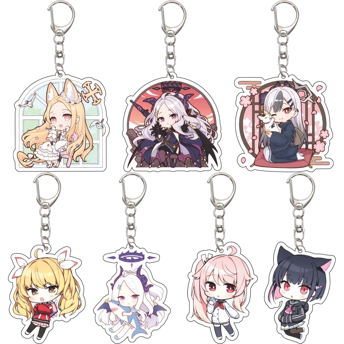 Llavero de acrílico de 55 mm de Anime Game Blue Archive con personajes Anna Yanami, Serika Kuromi, Takanashi Hoshino, Sunaookami, Shiroko Yuka y Hayase, ideal para regalo.