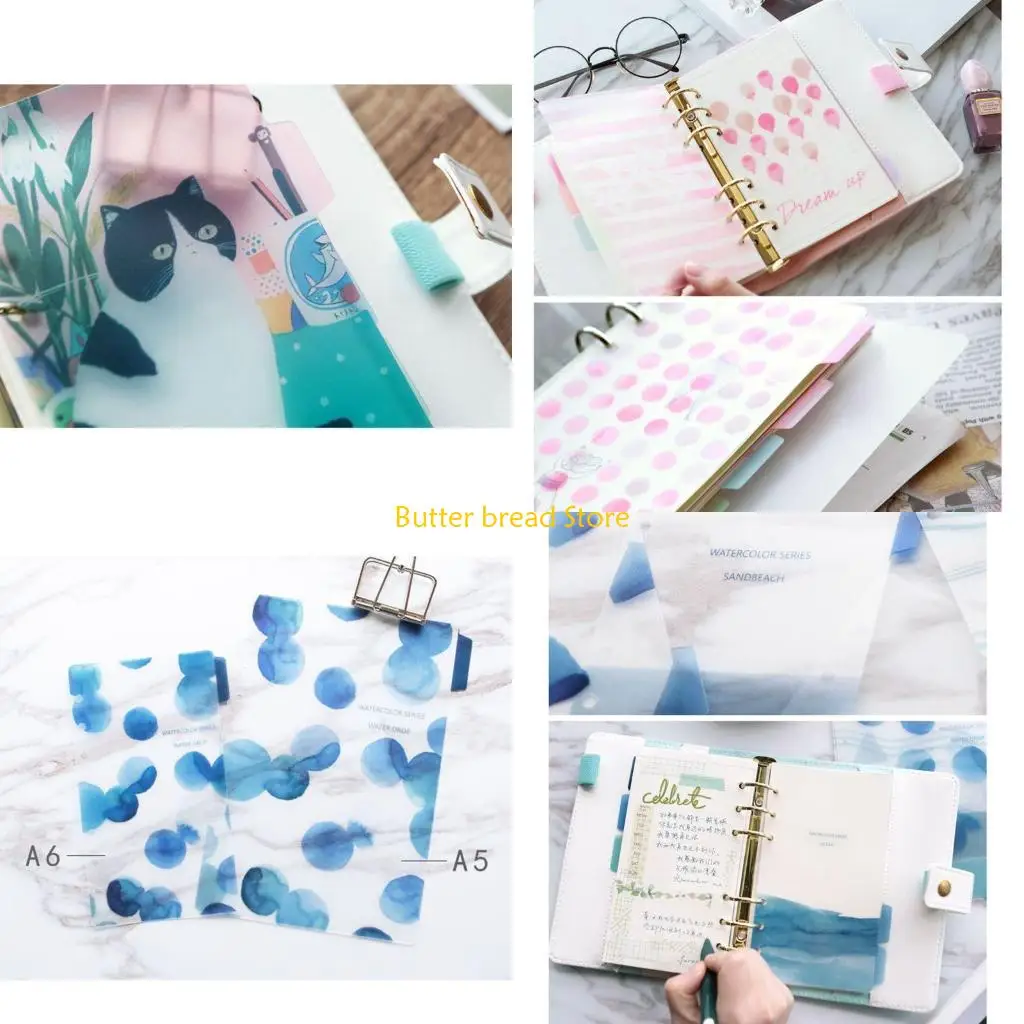 

W89C 6-Hole Index Divider Tabs Loose Leaf Binder Divider for Planner Journal