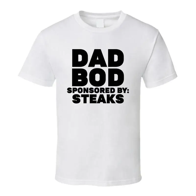 تي شيرت Dad Bod Sponsored Steaks بواسطة عيد الأب