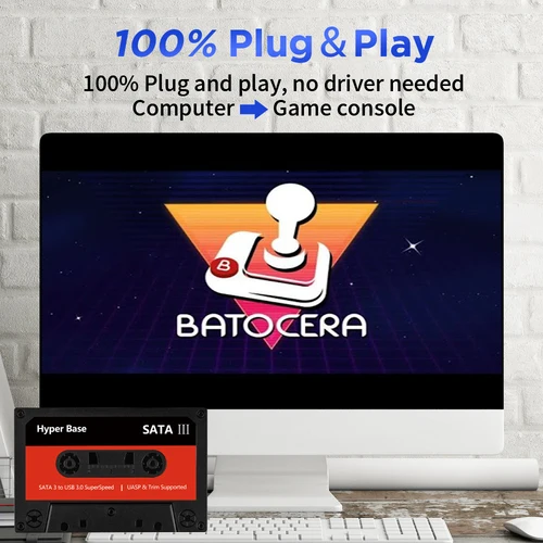 Imagen 2 del producto Batocera 35.linux 500G HDD externo juego disco duro consolas de juegos más de 48000 juegos para PSP/MAME/N64/DC/3DO/NES para PC/portátil/Mac