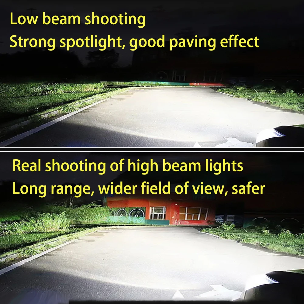 H4 Bi LED Projector Lens Headlight 30000LM 6000K Conversion High Low Beam Mini Dual Lens Bulbs Car/Motorcycle Turbo Fan Lamp