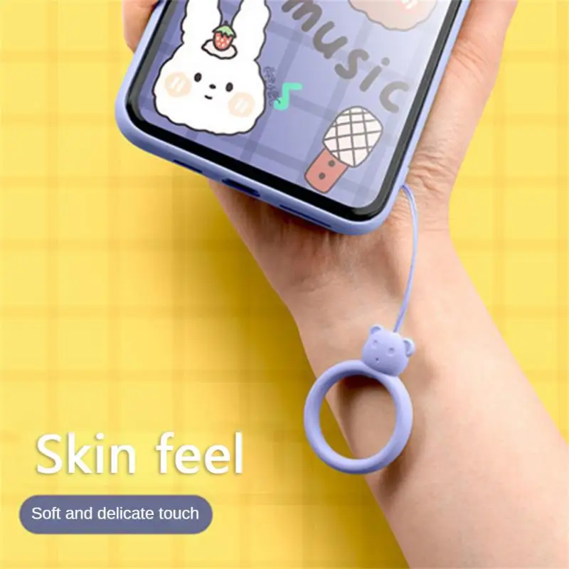 สายรัดข้อมือเชือกเส้นเล็กซิลิโคน Charms สําหรับโทรศัพท์มือถือกล้องคีย์สายโซ่น่ารัก Lanyard พวงกุญแจ Keycord แขวน