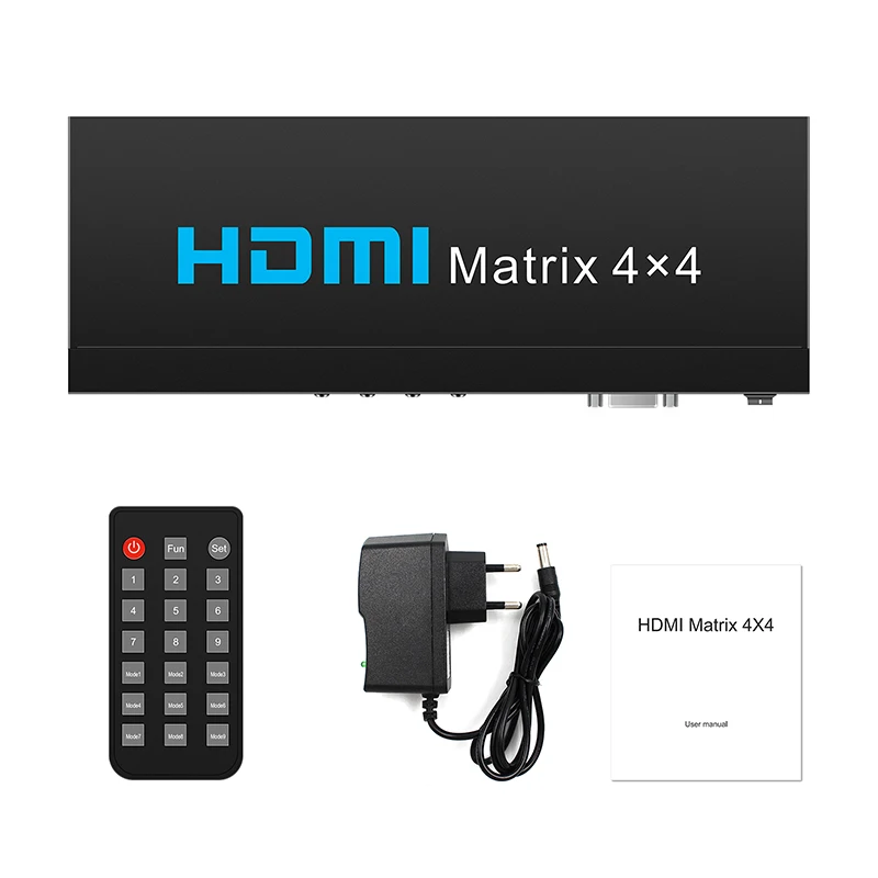 

4K HdMI 4 In 4 Out Matrix Matrix Switcher 4x4 Ports 4K@30Hz Support 4K Dolby Vision HDR Support Remote Control