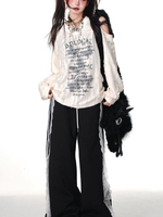 Y2k American Long Sleeve T-Shirt Off Shoulder Casual Sweet Women Sexy Vintage Top Butterfly Letter Print Subculture 2025 Autumn