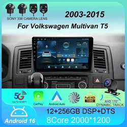 Car Radio Android 16 For Volkswagen Multivan T5 2003 2004 -2015 Navigation Multimedia Player Stereo GPS WiFi+4G DSP Carplay+Auto