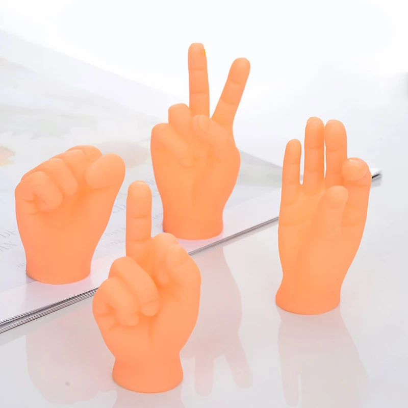 Simulation Little Hands Funny Mini Hands Finger Sleeve Plastic Human Fake Hand Puppet Novel Prank Finger Toys Tease Cat Props