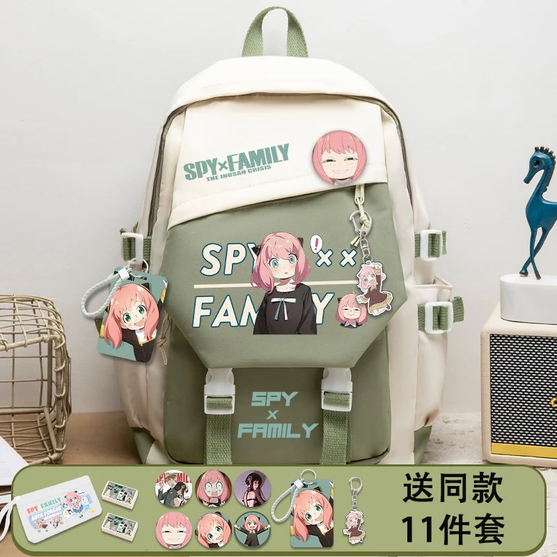 30×43×14cm Black Blue Green, Spy x Family, Anime, Student Kids Teens School Bags, Backpacks, Girls