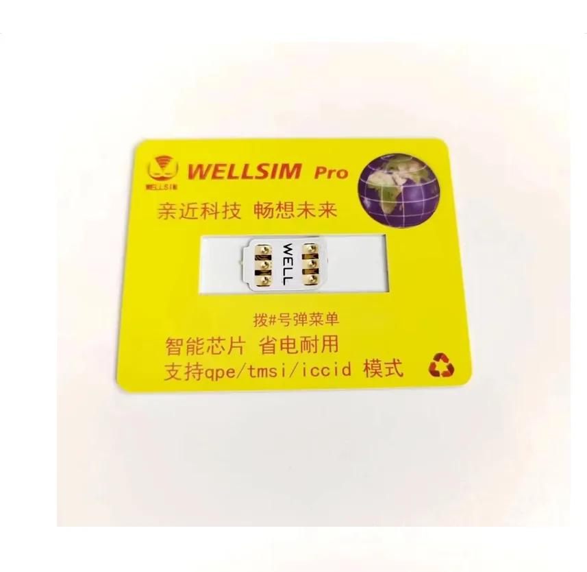 Wellsim Pro V4.0 con modalità QPE e ICCID e modalità Esim 5 per IP6 a 16promax