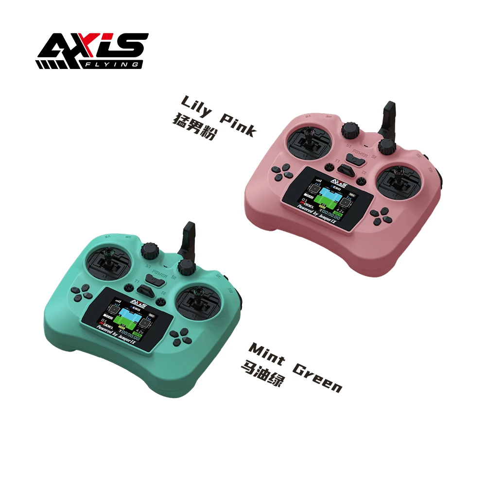 Axisflying Baru 2025 Pengendali Jarak Jauh Pintar Layar Warna HD Pemancar Sensor Hall Gimbal ELRS 2.4G 100MW 12CH