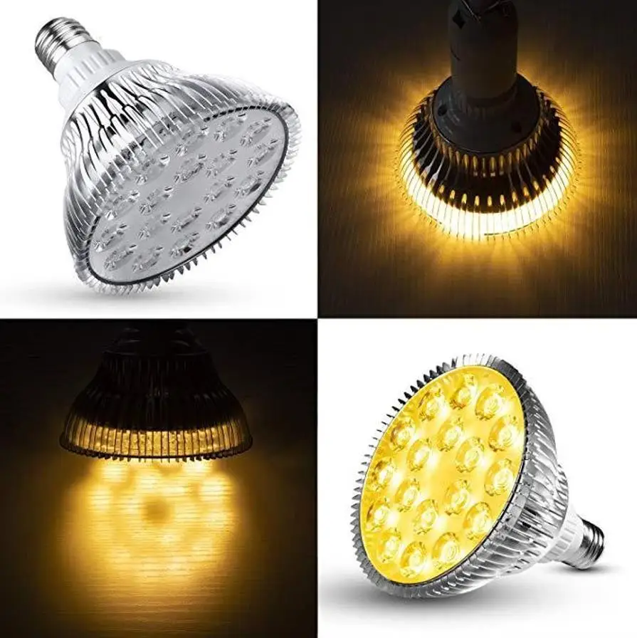 Red Light Therapy Lamp 108W Red Near Infrared Physiotherapy Baking Light Bulb LED Therapy Light Device for Face and Body E27
