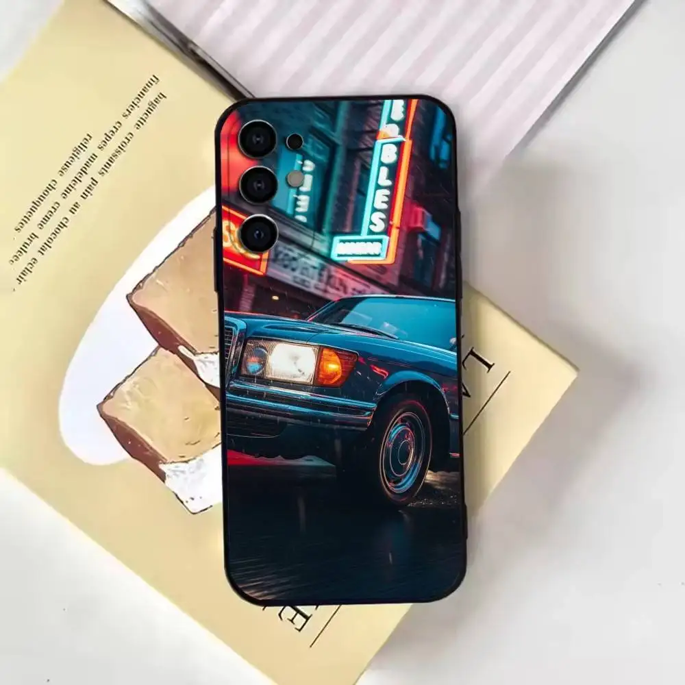 เคสโทรศัพท์ลายรถคลาสสิค DTM W126 สำหรับ Samsung S25,24,21,22,23,30,Ultra,20,Plus,Fe,Lite,Note  แบบนิ่ม สีดำ