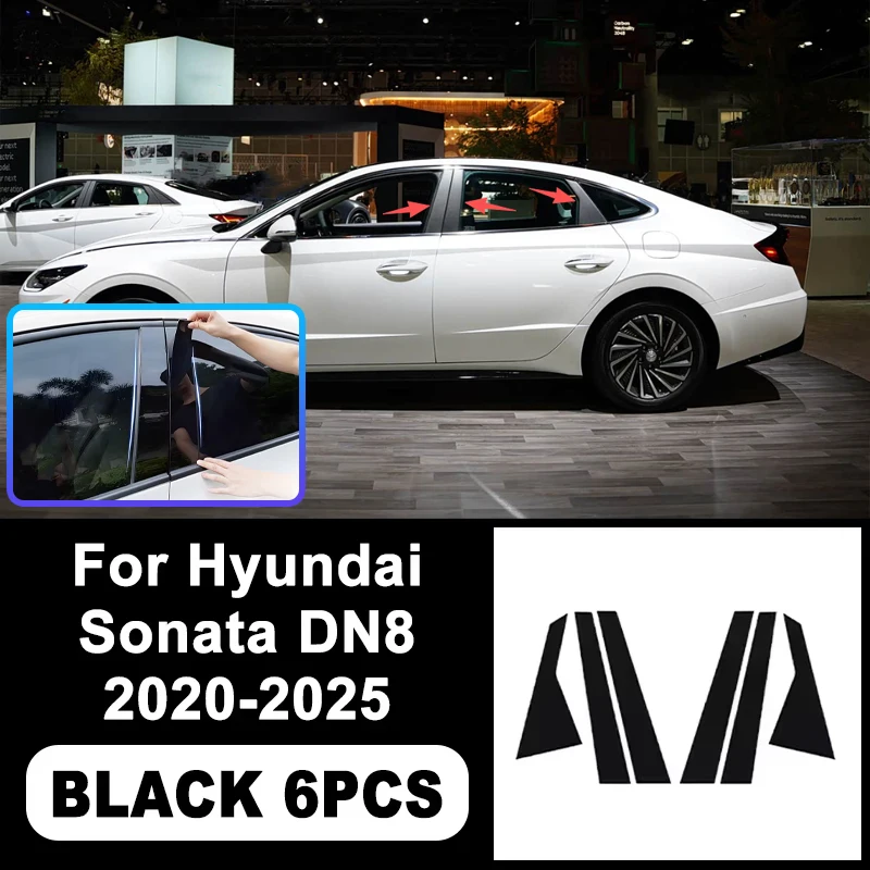 

B/C Pillar Stickers For Hyundai Sonata DN8 2020-2025 MK8 8th - PC Window Decorative Trim for Middle Pillar,Car Accessories 2021