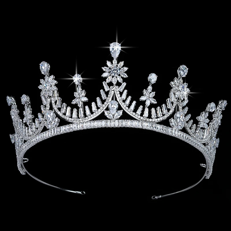 

Crown HADIYANA Trendy Magnificent Women Luxury Jewelry Wedding Bride Hair Accessories Cubic Zirconia Tiara BC5701 Corona Crown