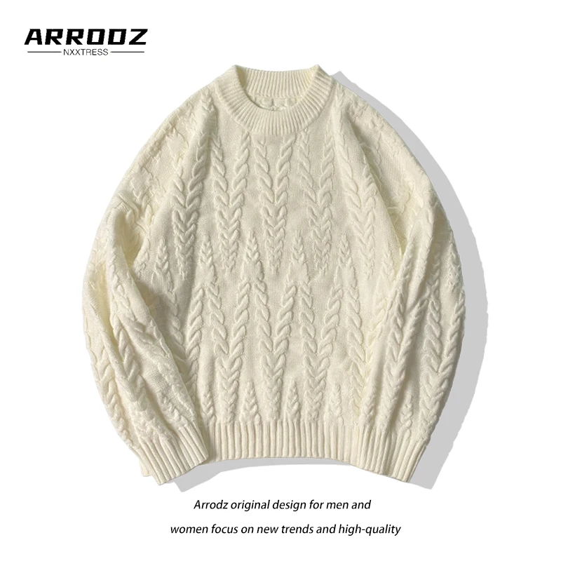 NXXTRESS Sweater Casual Pullovers Autumn Winter Twist Weaving Knitted Top Solid Long Sleeve Elegance Loose Lazy Style Clothing