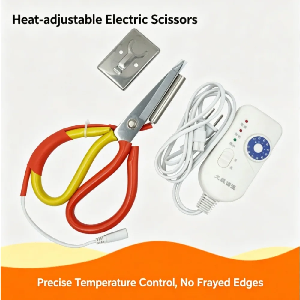 Temperature-controlled Electric Heating Large Scissors with Heating Tube, for Fabric Cutting, Trademark Trimming and Ribbon