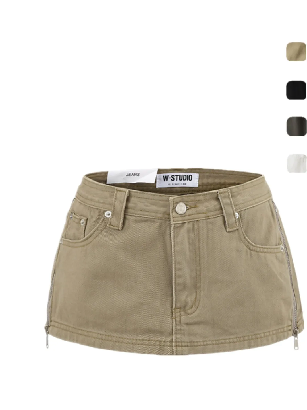 

Ультракороткая юбка премиум-класса Kei Color, брюки, женская боковая молния, 3D морщины Proc, джинсы в стиле ретро, юбка f-размера, высокая талия, стринги...