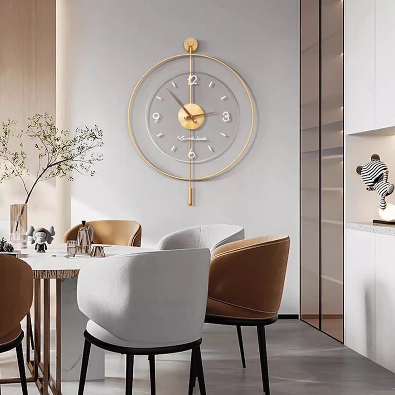 Minimalist Round Wall Clocks Fashion Big Restaurant Nordic Creative Wall Watch Luxury Art Mural Reloj De Pared Home Decoration