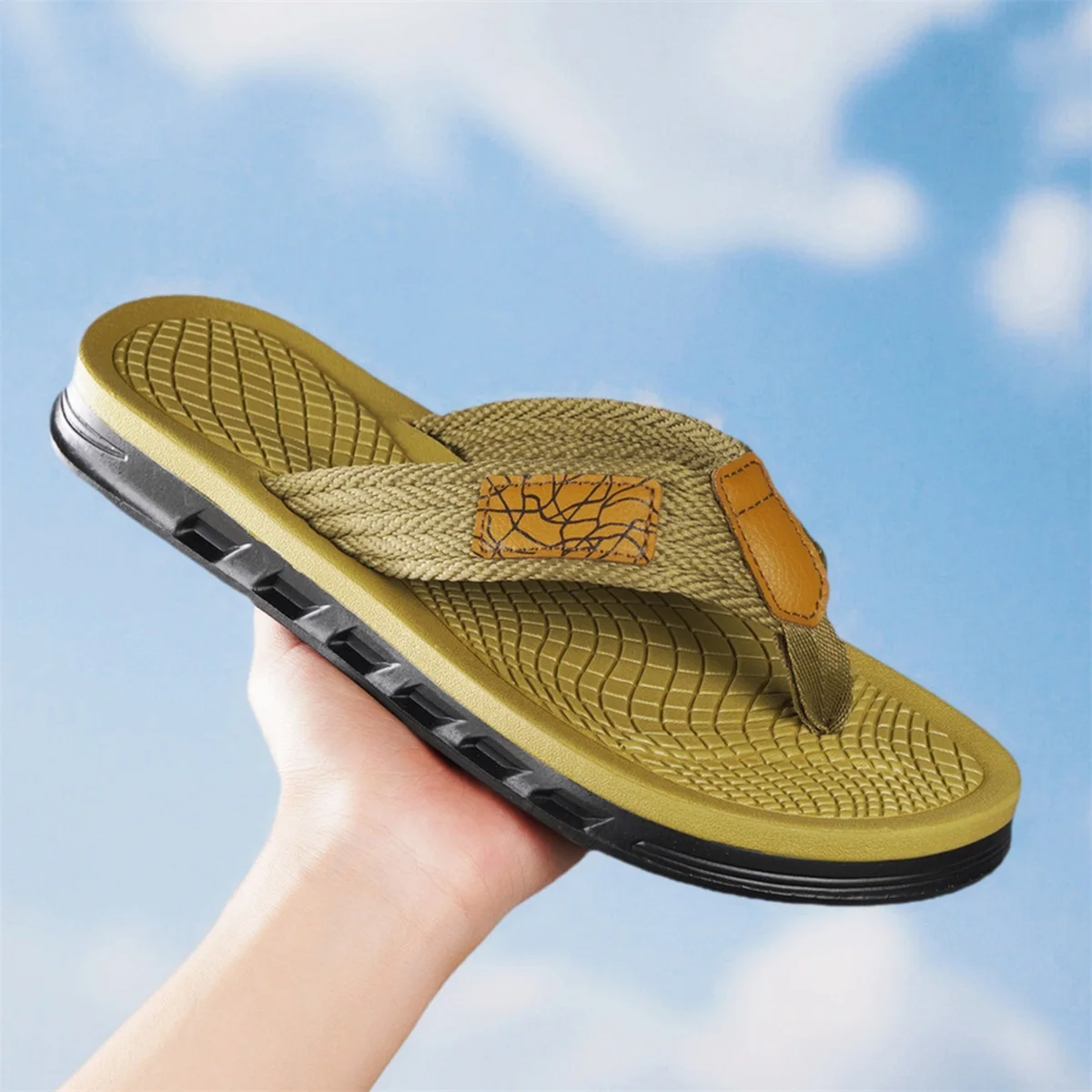 Summer Men's Flip Flops Beach Slippers Indoor Outdoor Sandals Fashion Men Soft Slides Casual Shoes Male Non-slip Home Slippers