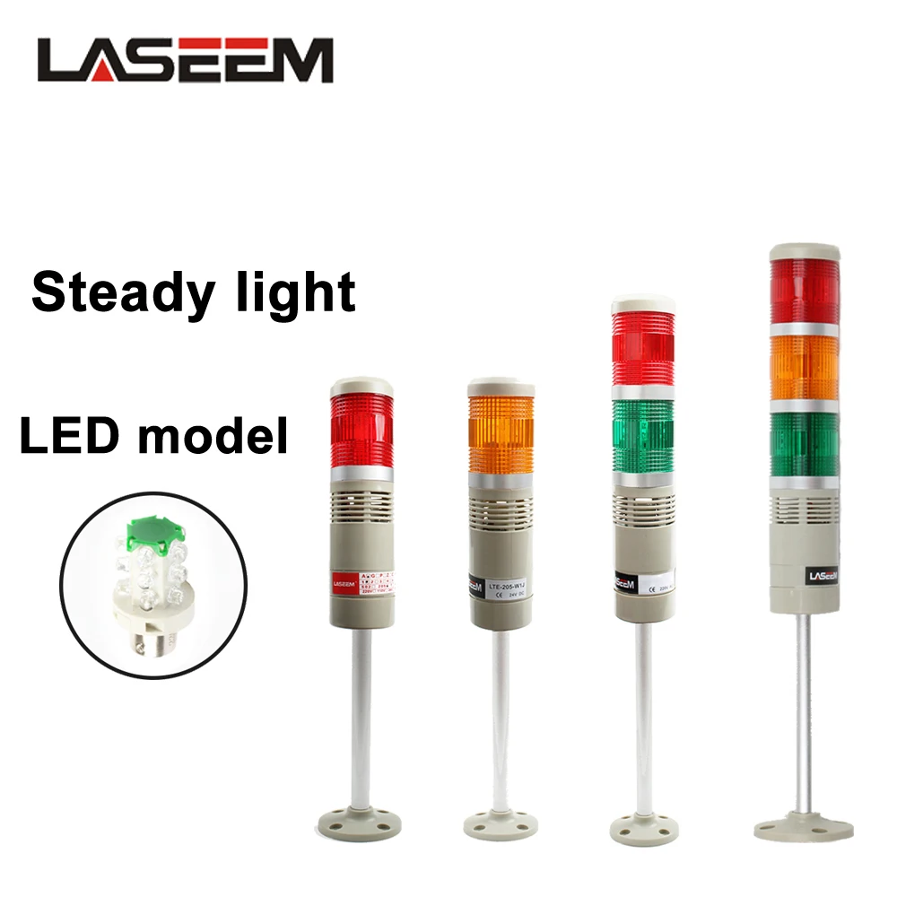 

12V 24V 110V 220V Safety Stack Lamp Red Green LED Flash Industrial Tower Signal Light LTA-205 LTA-502 Red green indicator light