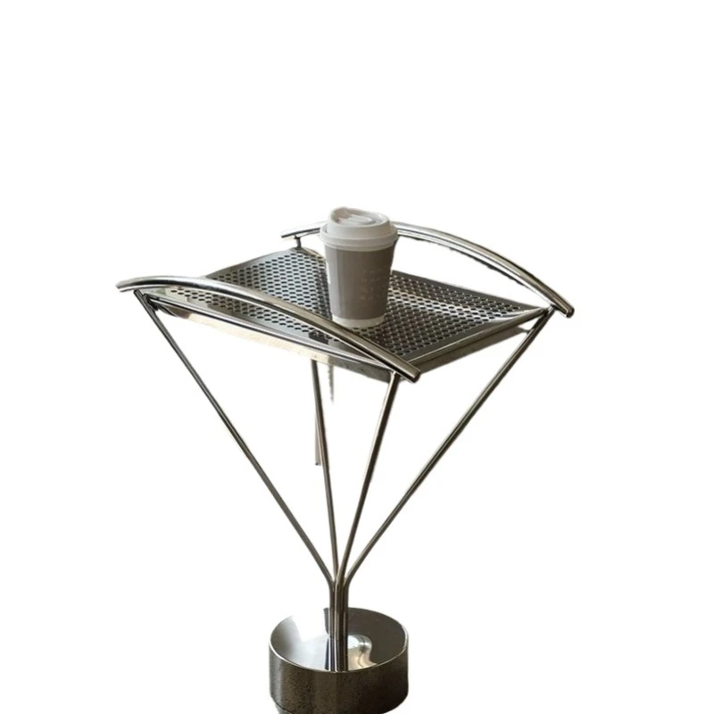 

stainless steel, medieval modern special-shaped coffee table designer bed and breakfast cafe bedside table light luxury