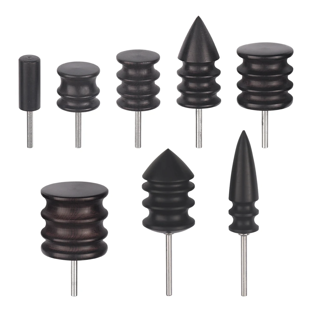 Leather Grinding Tool Wooden Polishing Head Replacement, Multi Sizes Leather Edge Burnishing Accessory for Leather Craft