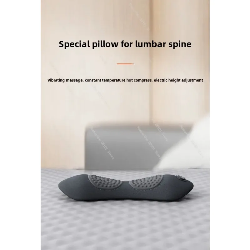 Ergonomic Lumbar Waist Support Pillow, Bed‑Rest Waist Cushion with Heating and Massage for Lower Back Relief