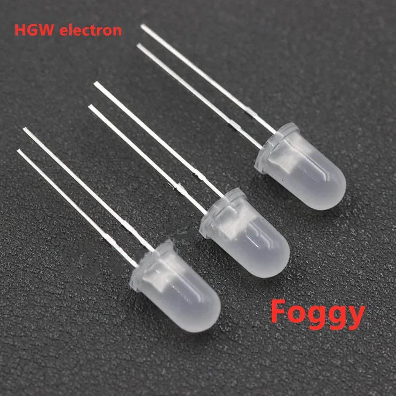 100Pcs F5 Warm White Red Blue Green Yellow White 5mm Round Diffused 2pin DIY Light Emitting Diodes LED Light Diode LED Lamp Bulb