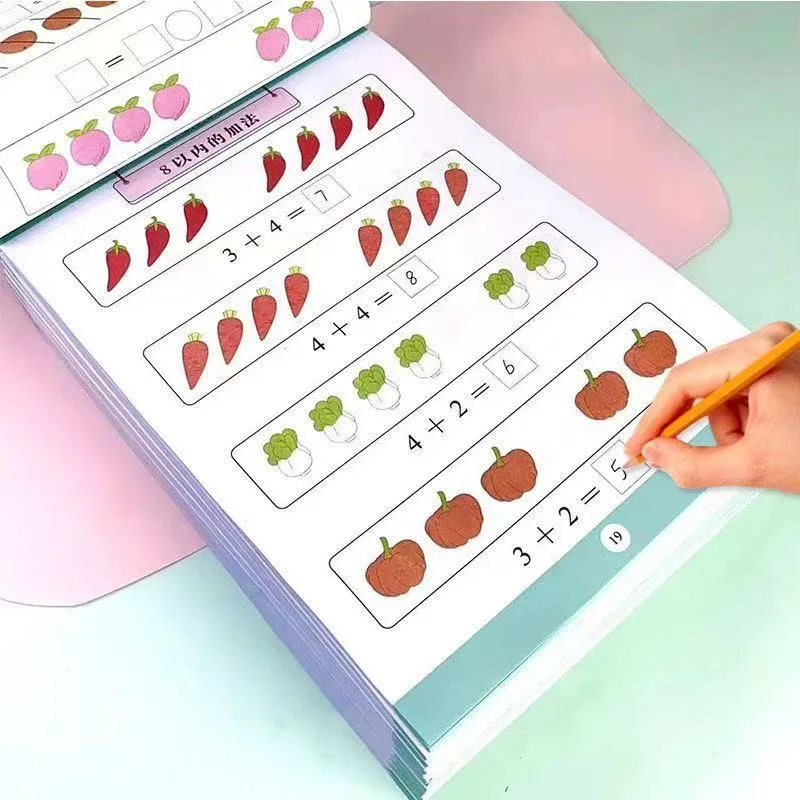 

64 Pages Children Addition and Subtraction Book Learning Mathematics Textbook Handwritten Arithmetic Exercise Books for Kid 2-5