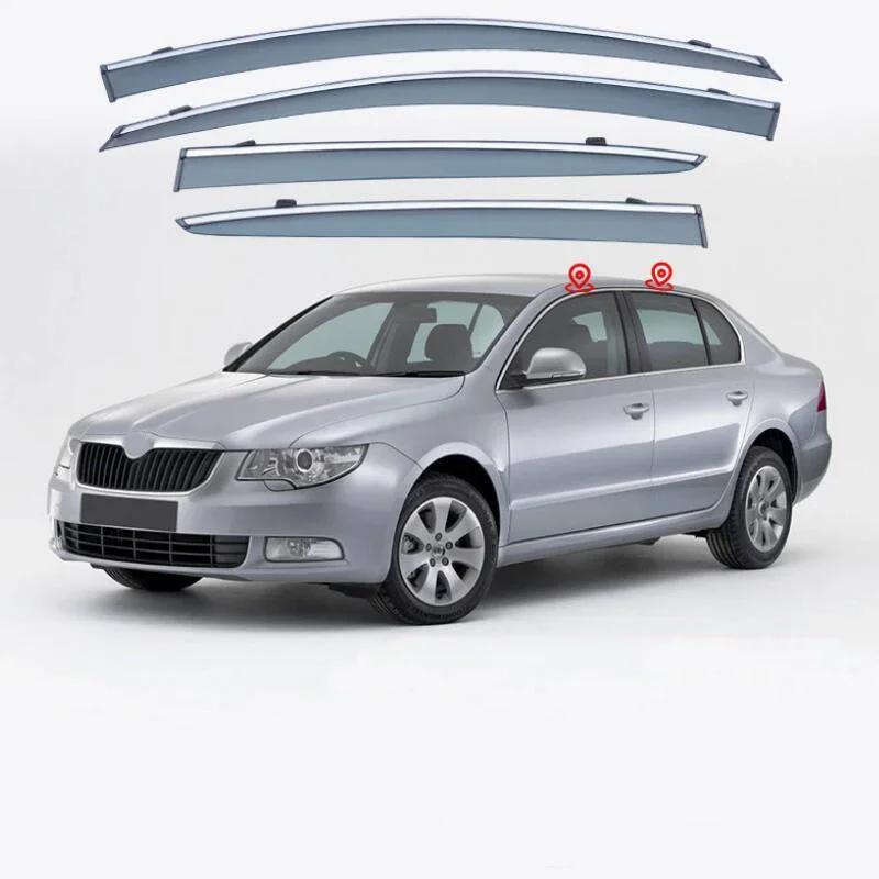 Window Visor Rain Guard Side Window Deflector Weather Shield For Skoda Superb 2001 2002 2003 2004 2005 2006 2007 2008 2009 -2023