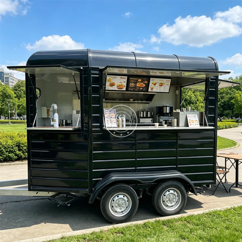 

Street Food Trailer Mobile Concession Burger Ice Cream Cart Coffee Beverage Trailer Outdoor Food Truck Fully Equipped