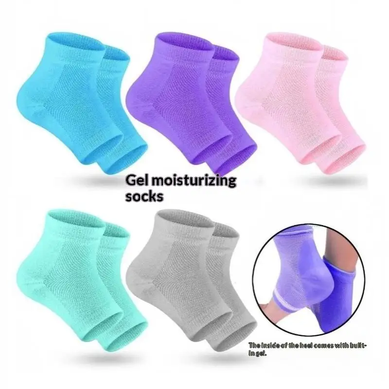 1 Paar Silikon-Feuchtigkeitsgel-Fersensocken, wiederverwendbar, gegen rissige und spröde Füße, für glatte Hautpflege, Peeling-Fußschutz-Tools – Detail 6