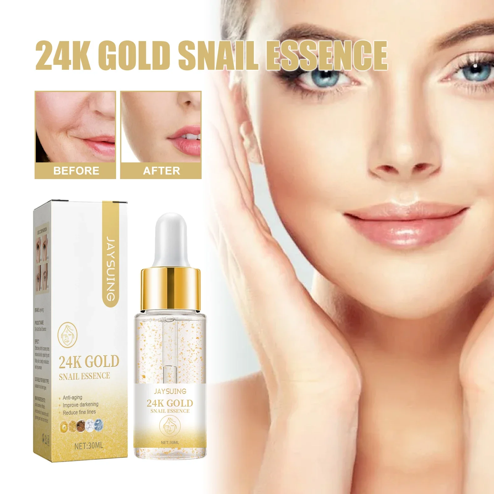 24k golden facial essence to enhance firming skin, fade wrinkles, brighten skin tone, moisturize and tender skin essence