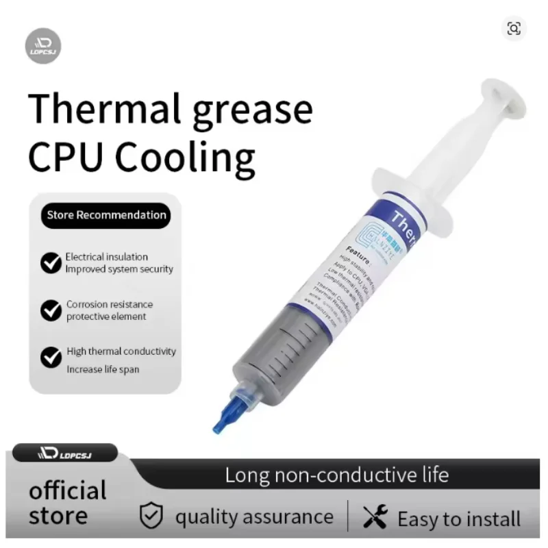 

Ldpcsj 30g Thermal Grease Composite Thermal Conductive Silicone Grease Plaster Heat Sink Compound for Cpu Computer 30g